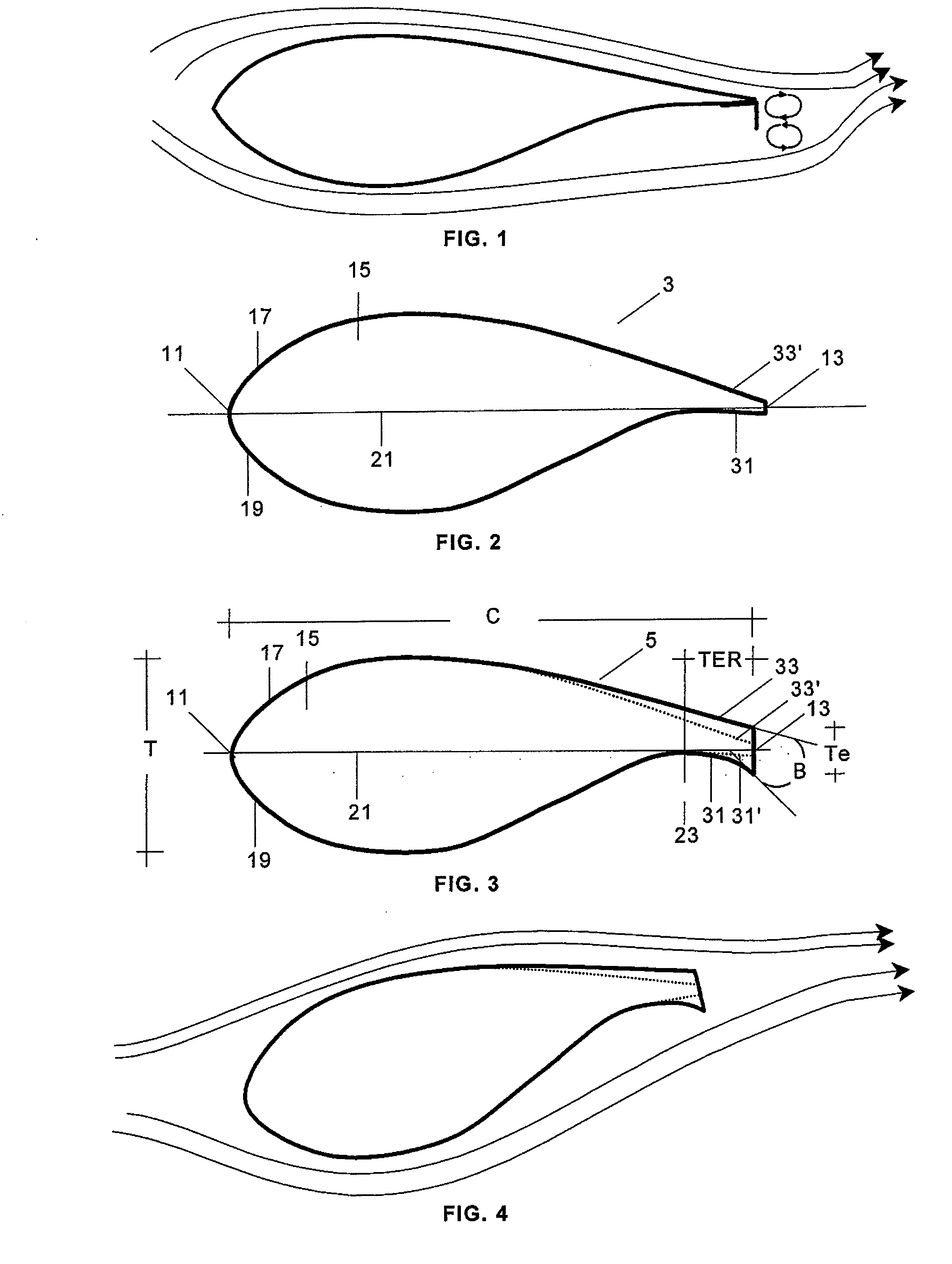 Wind generator blade with divergent trailing edge