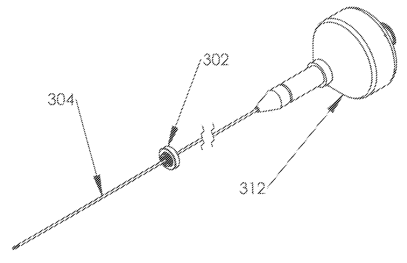 Device for needle biopsy with integrated needle protection