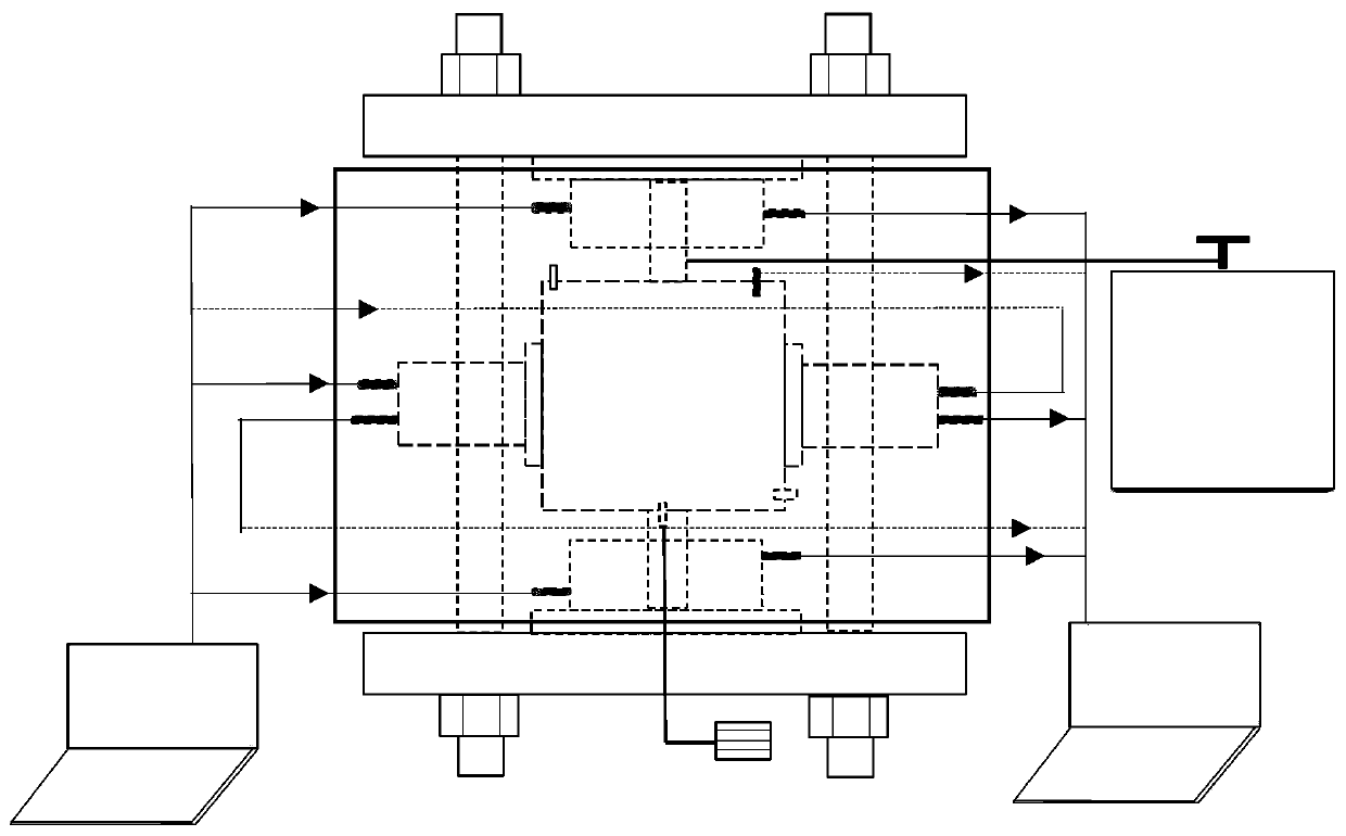 True triaxial test device and method with CT (Computed Tomography) real-time scanning based on water seepage