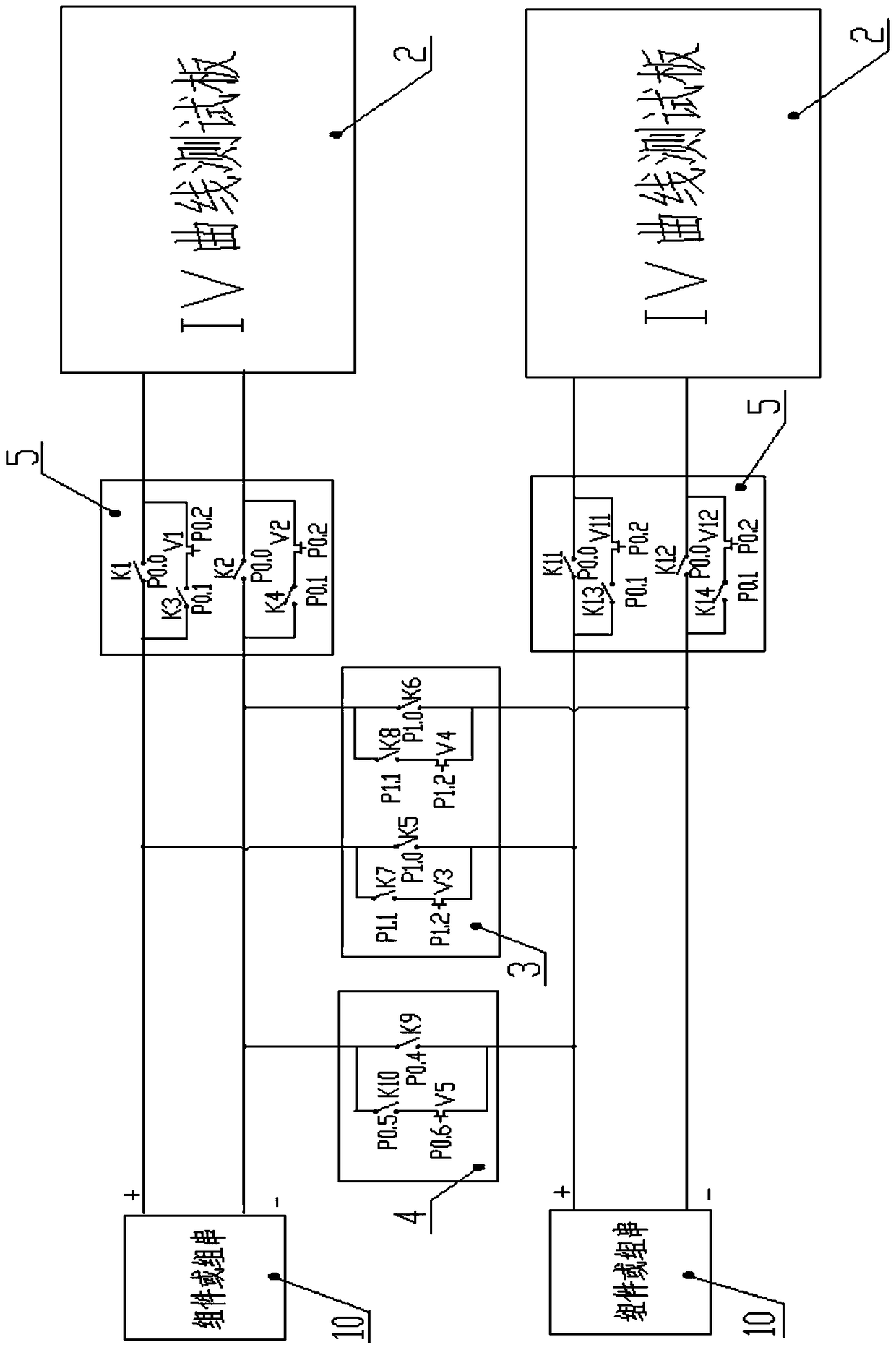 A series-parallel mismatch loss rate test device and test method for a photovoltaic system