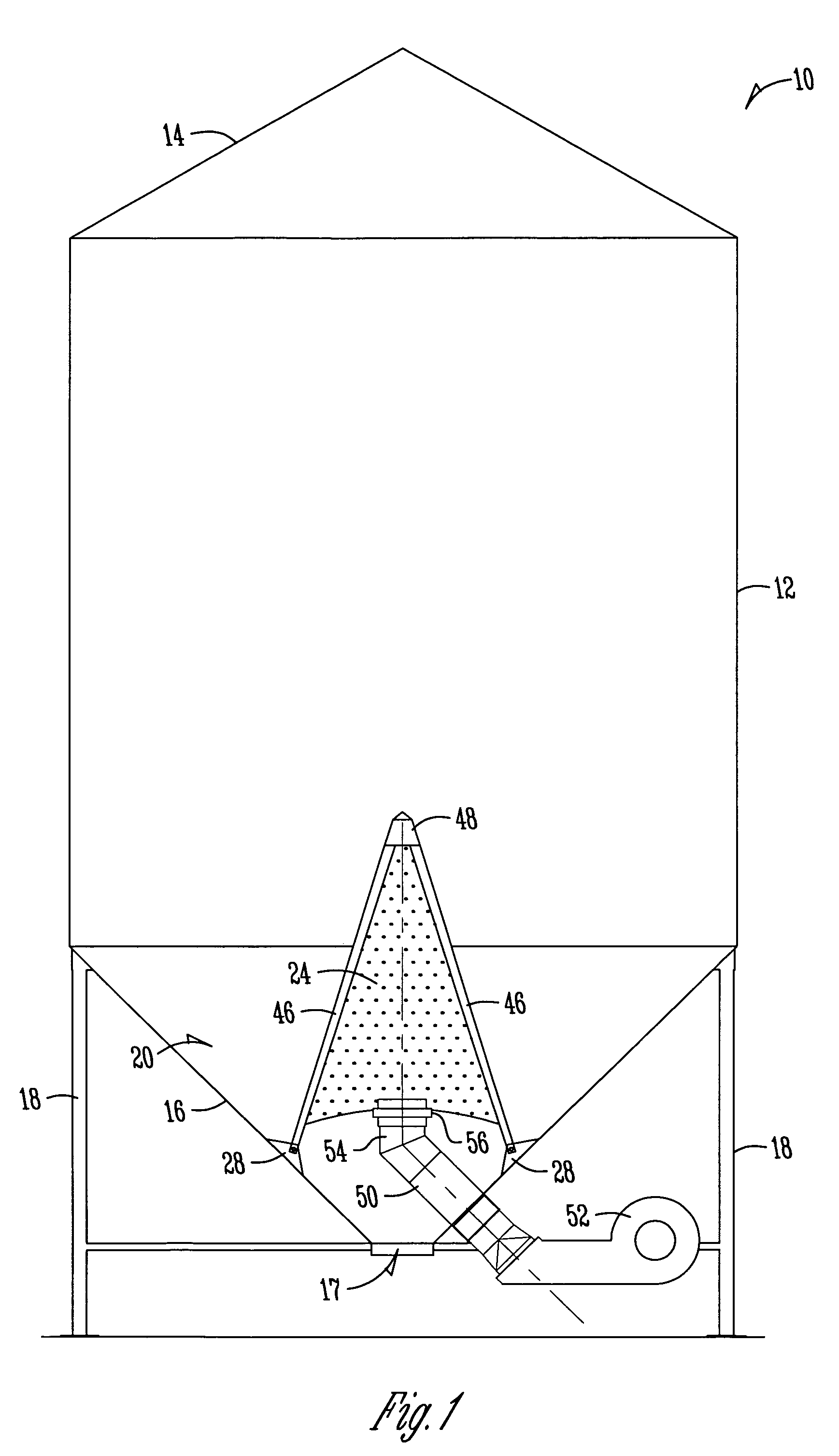 Grain drying aeration system