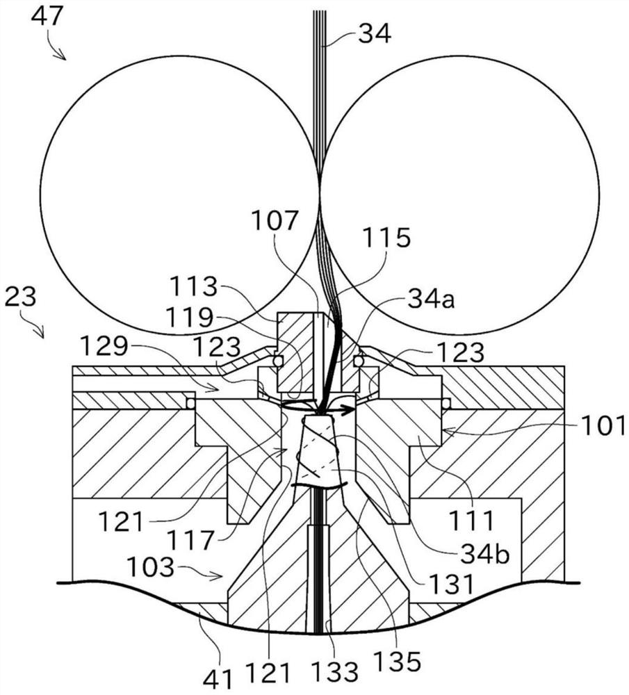 Nozzle block, air spinning device and air spinning machine