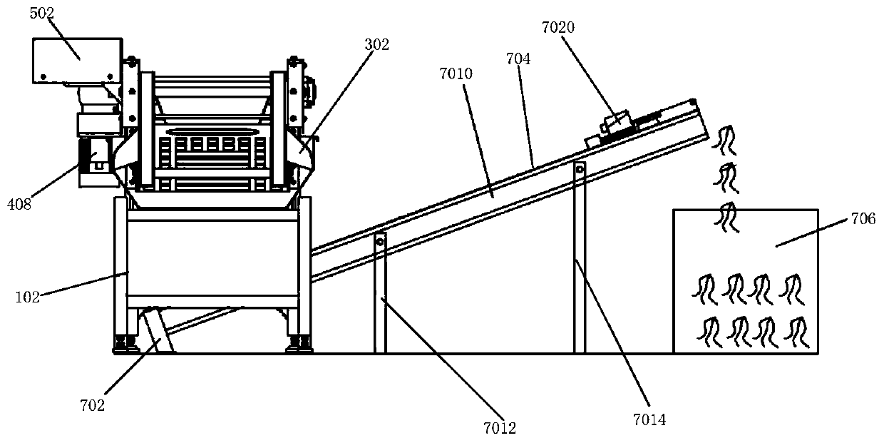 Automatic harvesting and root cutting production system