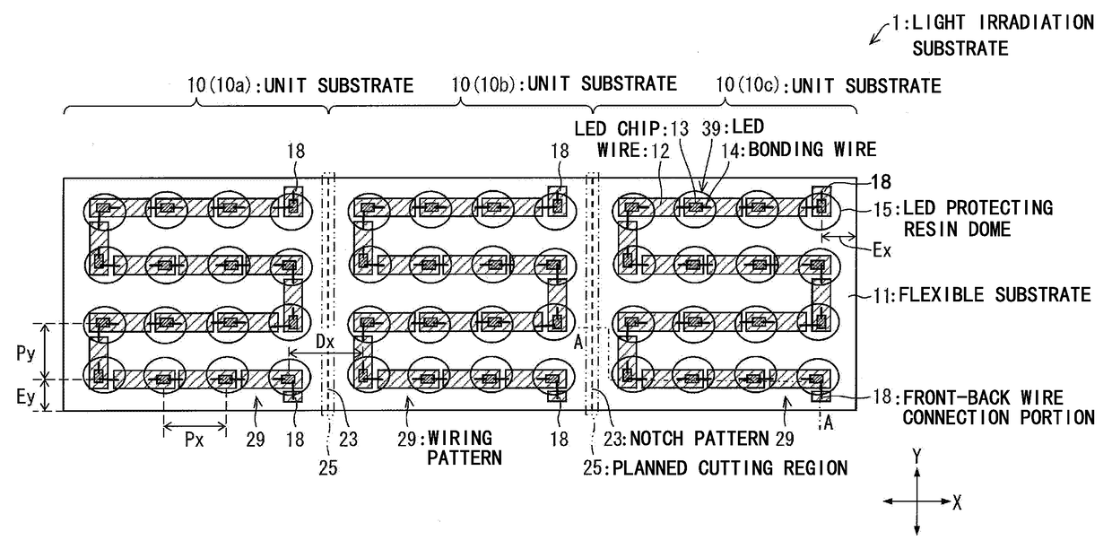 Light irradiation substrate