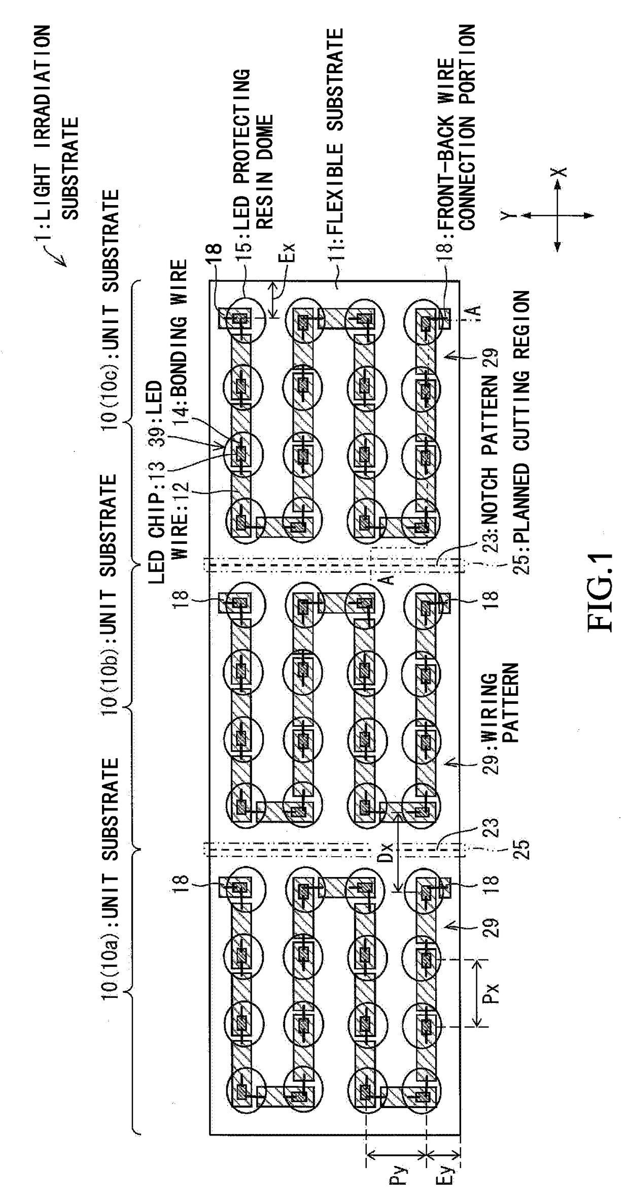 Light irradiation substrate