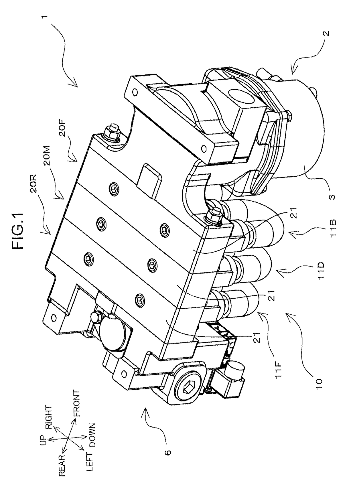 Dehumidifying device and dehumidifying module