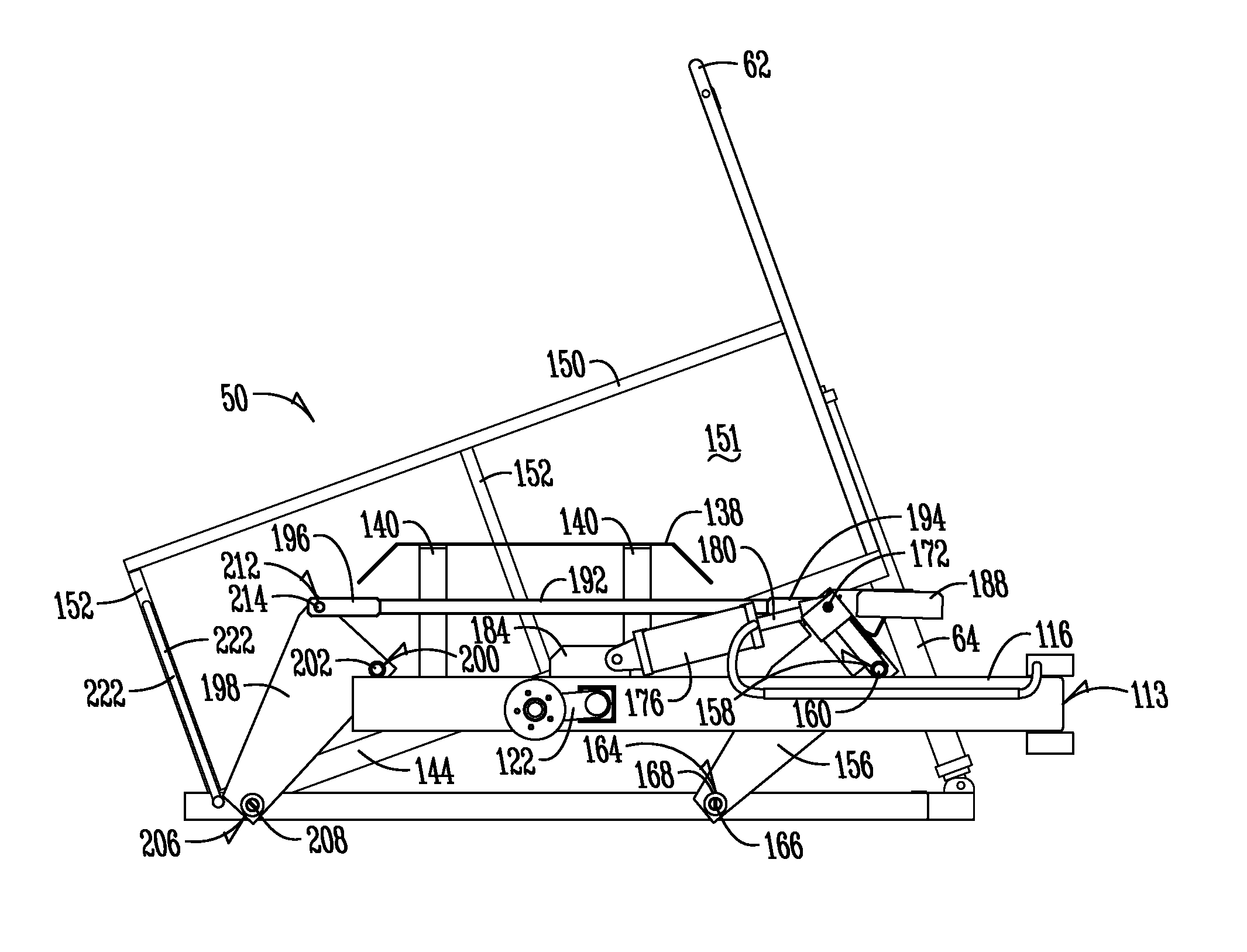 Center-pivot steering articulated vehicle with load lifting trailer