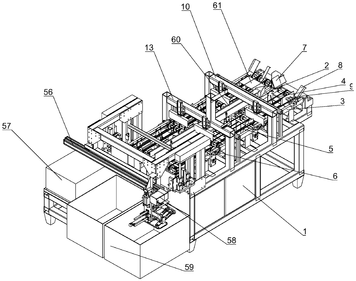 Automatic arranging device for packaging bags