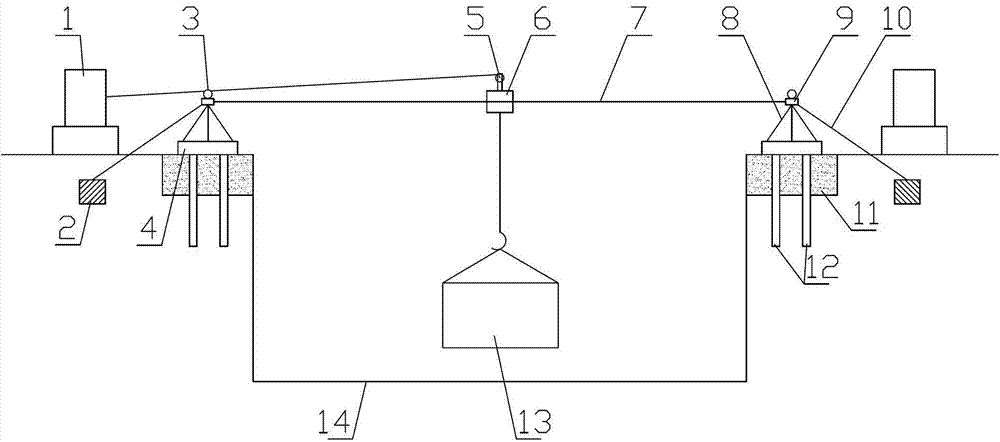 Earth moving device and method for deep foundation pit excavation