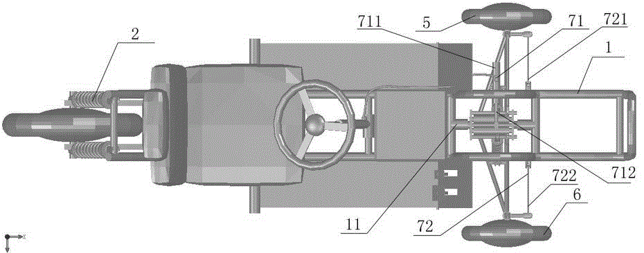 T-shaped inverted triangular servo electro-tricycle