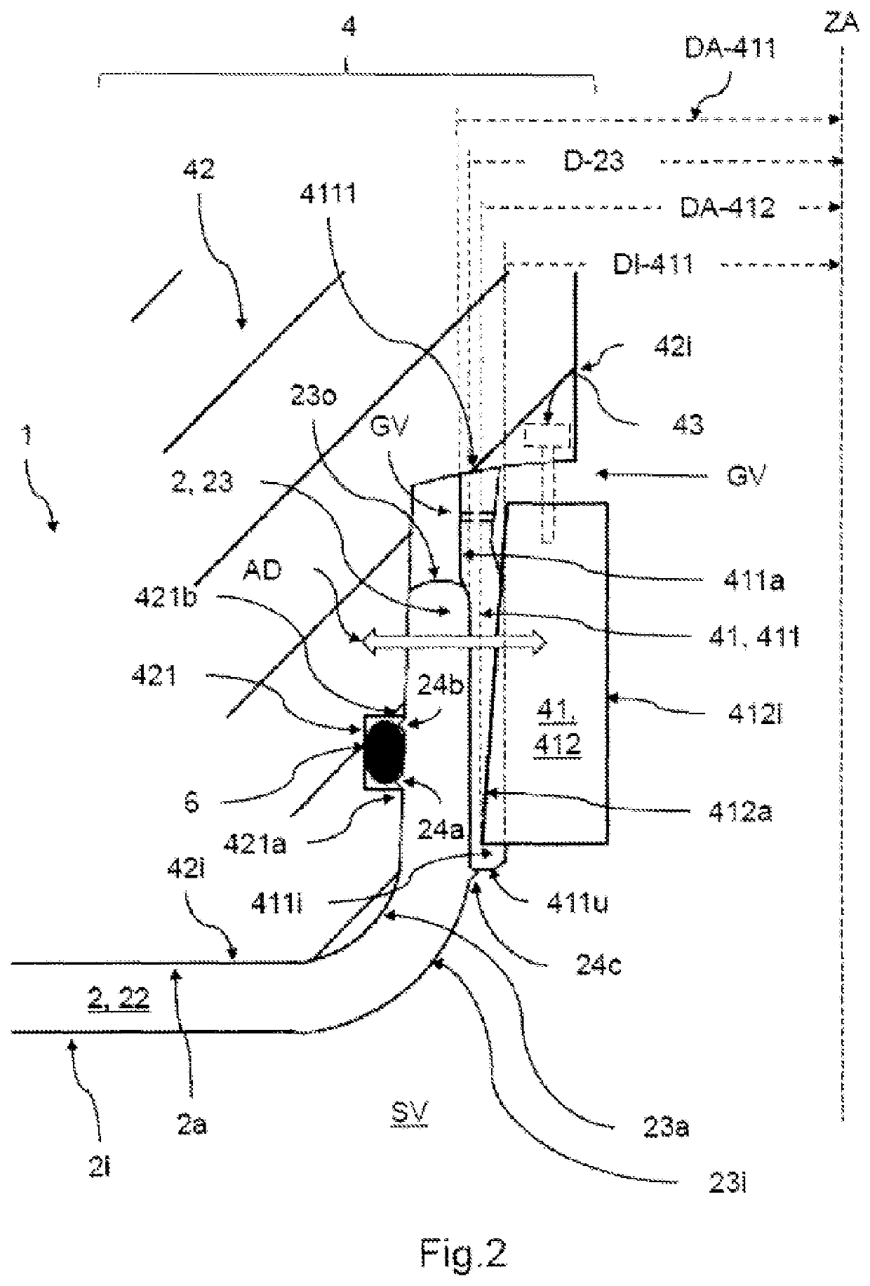 Self-sealing valve connection for pressure vessels