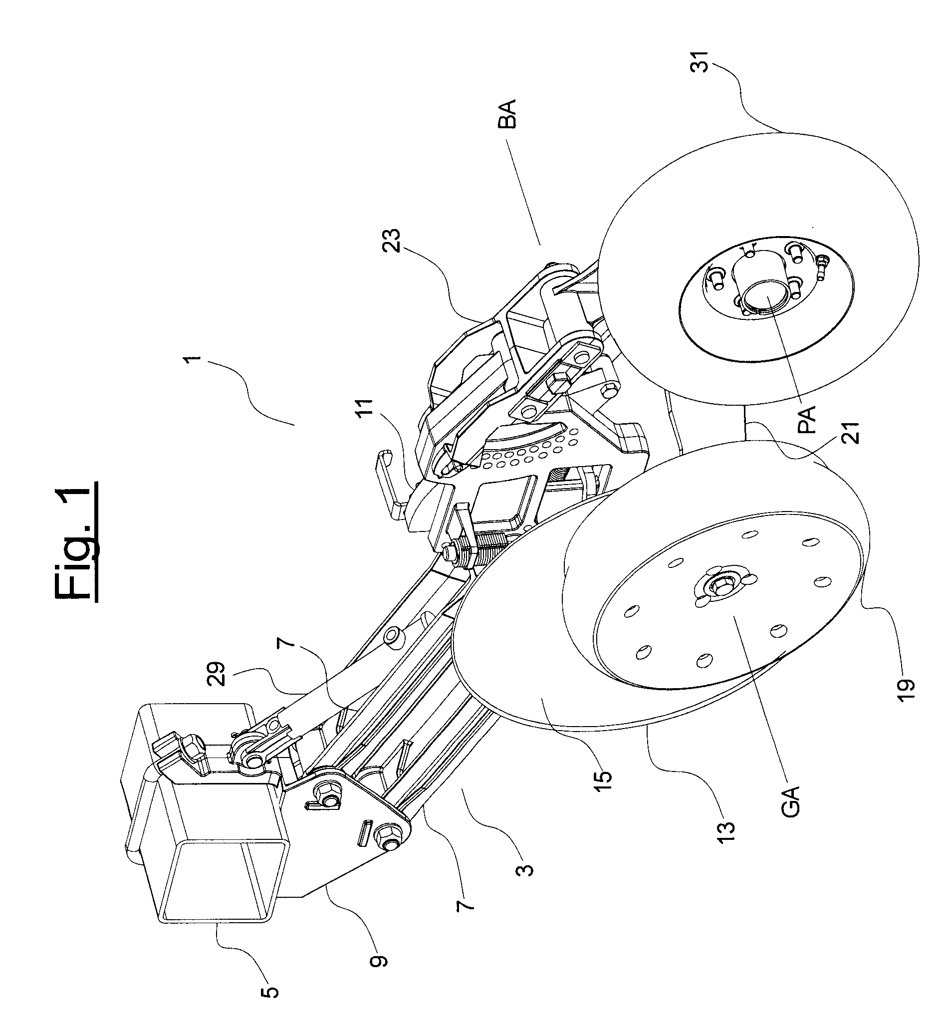 Single Disc Furrow Opener with Walking Beam