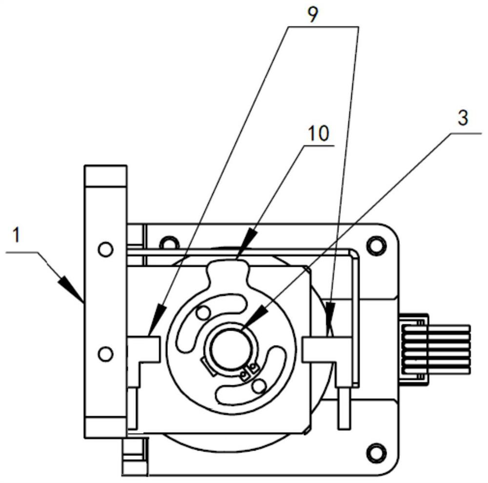 Transmission, double linkage and anti-sway anti-fall device, crane system and wafer handling method