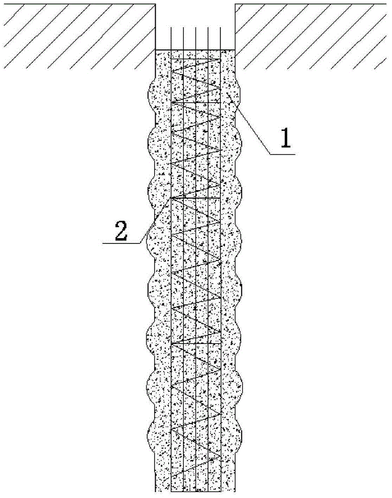 Construction method of long auger bored pressure grouting concrete uplift pile