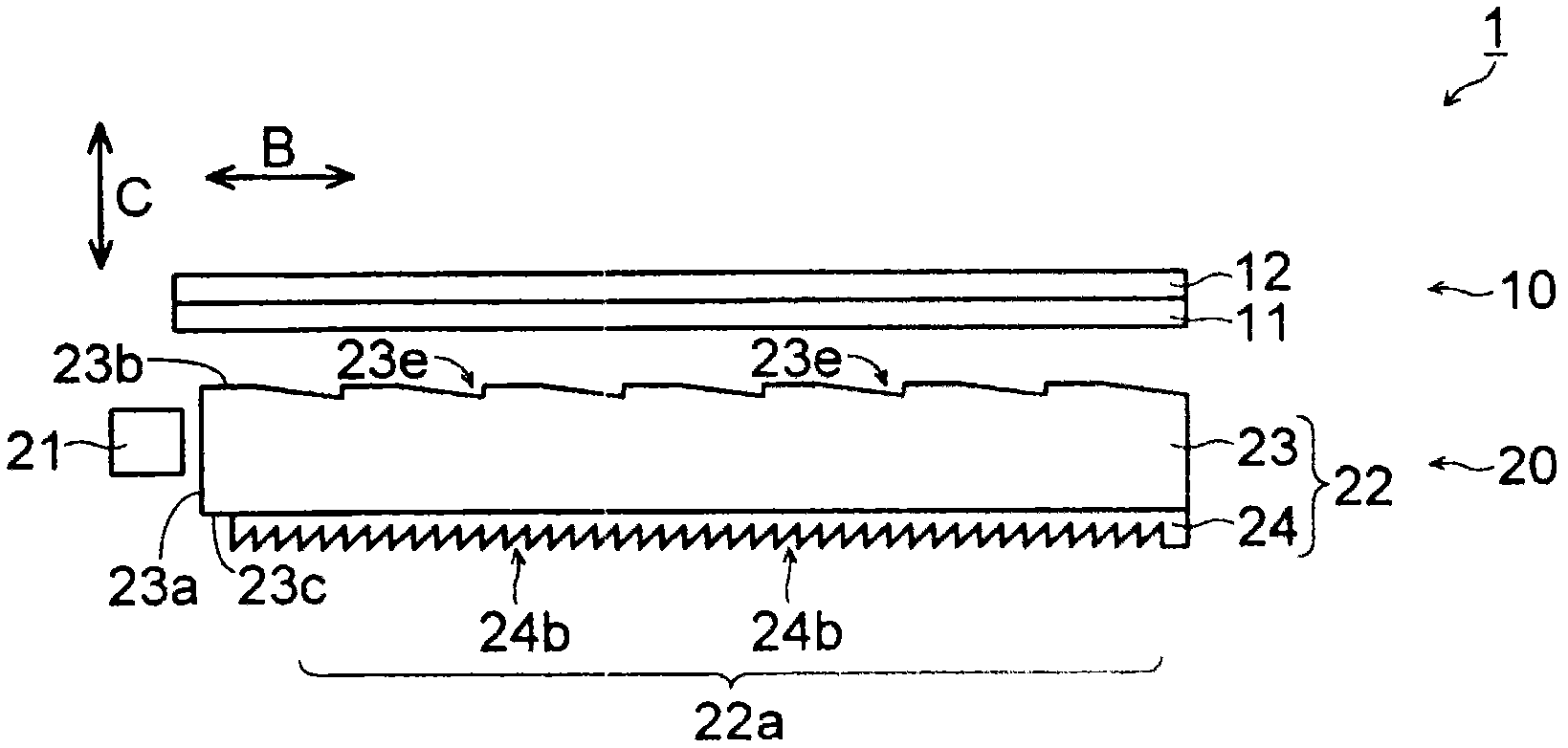 Planar illumination device and display device provided with the same