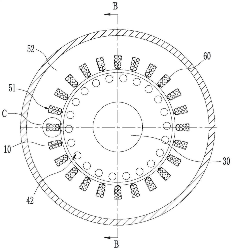 A stator slot wedge and a wet stator submersible motor using the stator slot wedge