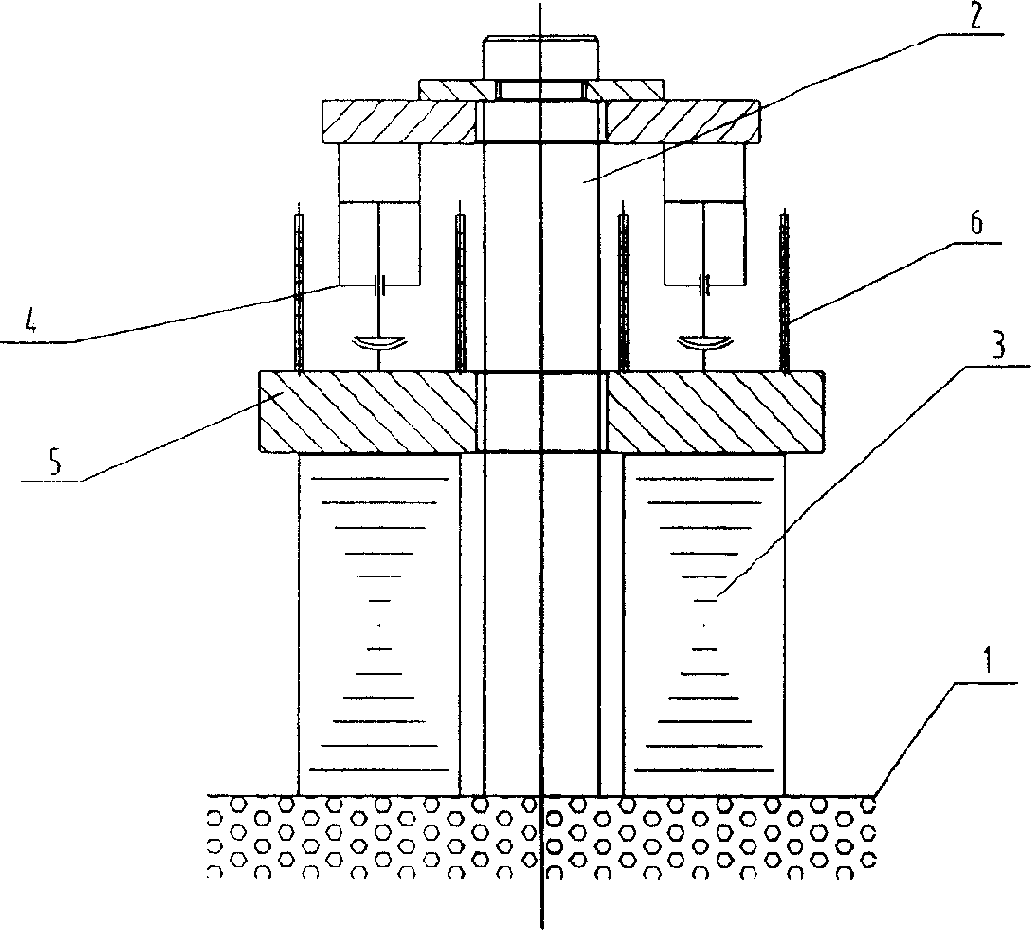 Stator iron core pressing device with sextant floating press head