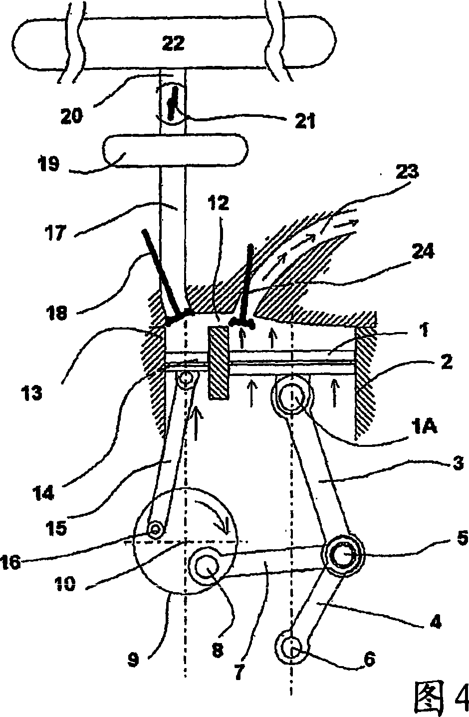 Engine with an active mono-energy and/or bi-energy chamber with compressed air and/or additional energy and thermodynamic cycle thereof