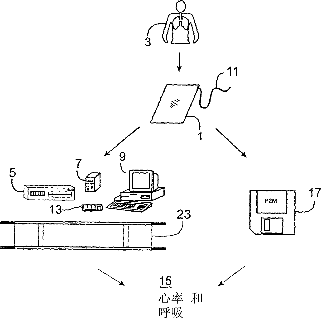 Passive physiological monitoring (P2M) system