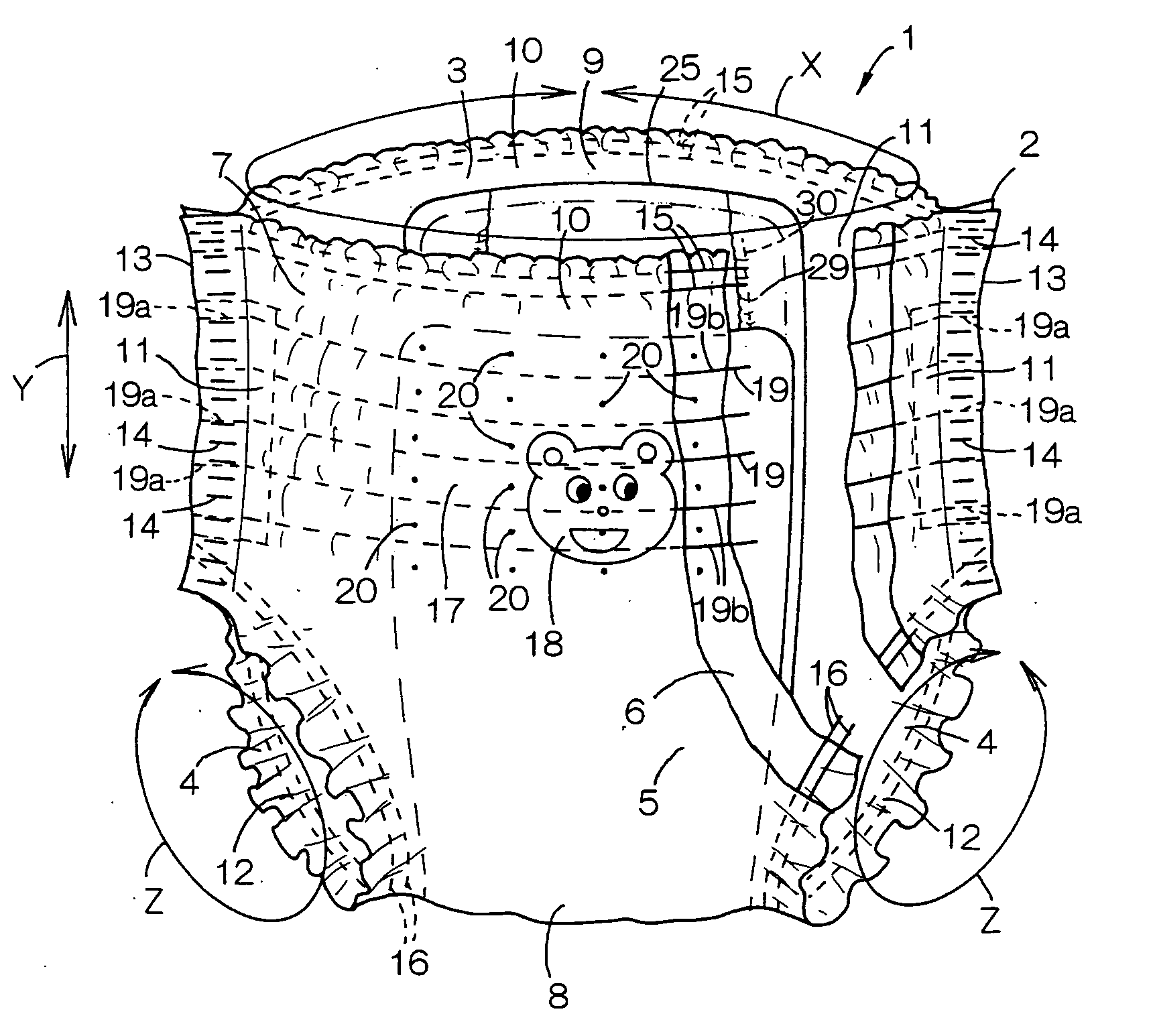 Pull-on disposable wearing article