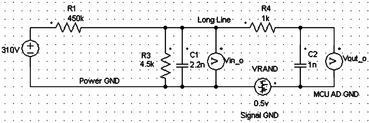 High-voltage direct-current non-isolated voltage sampling circuit