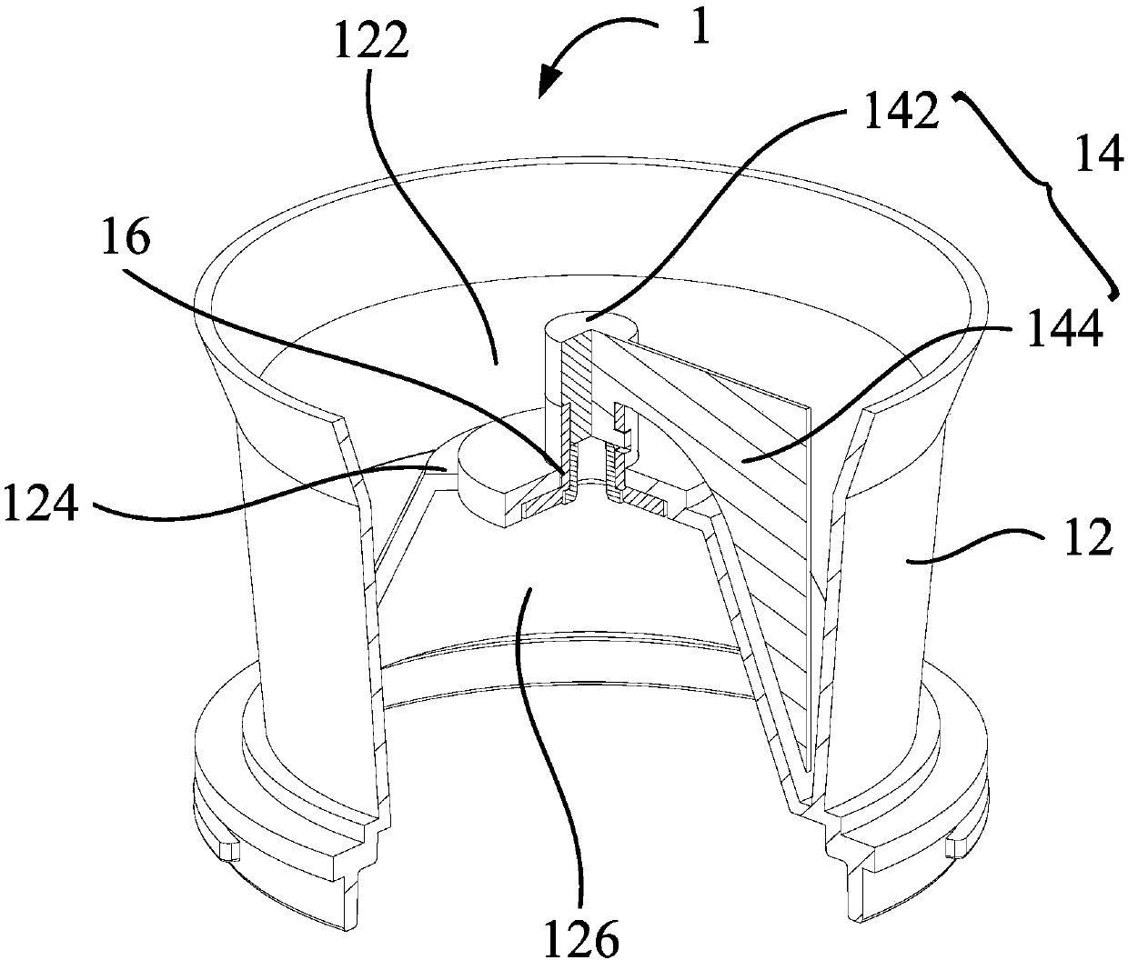 Feeding device, food processing cup and food processor