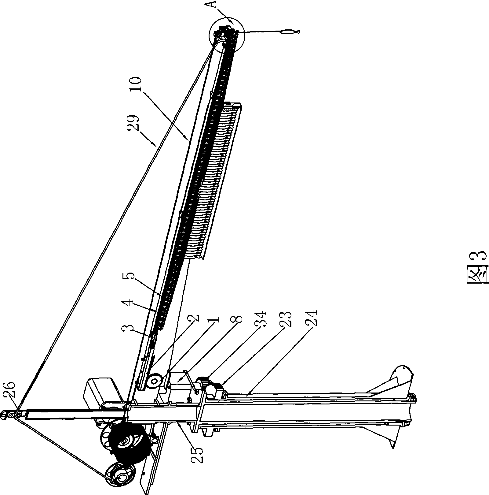 Automatic fishing device in submarine