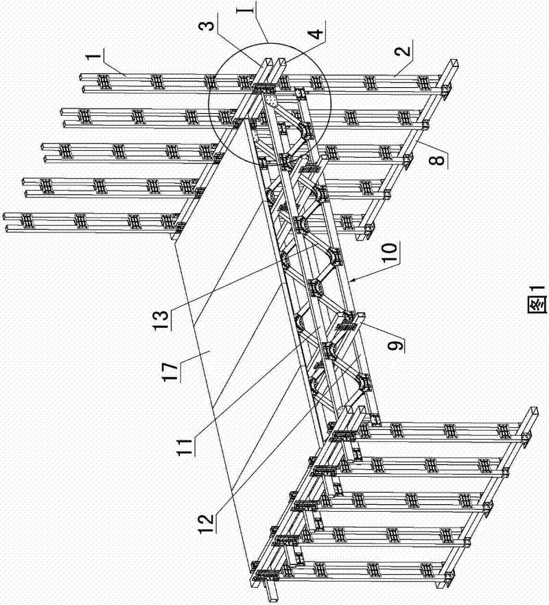 Truss combined beam and upper and layer connected light steel structure and construction method thereof