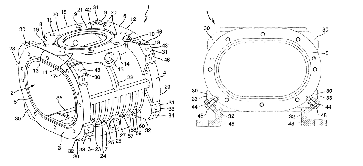 Housing for a rotary vane pump