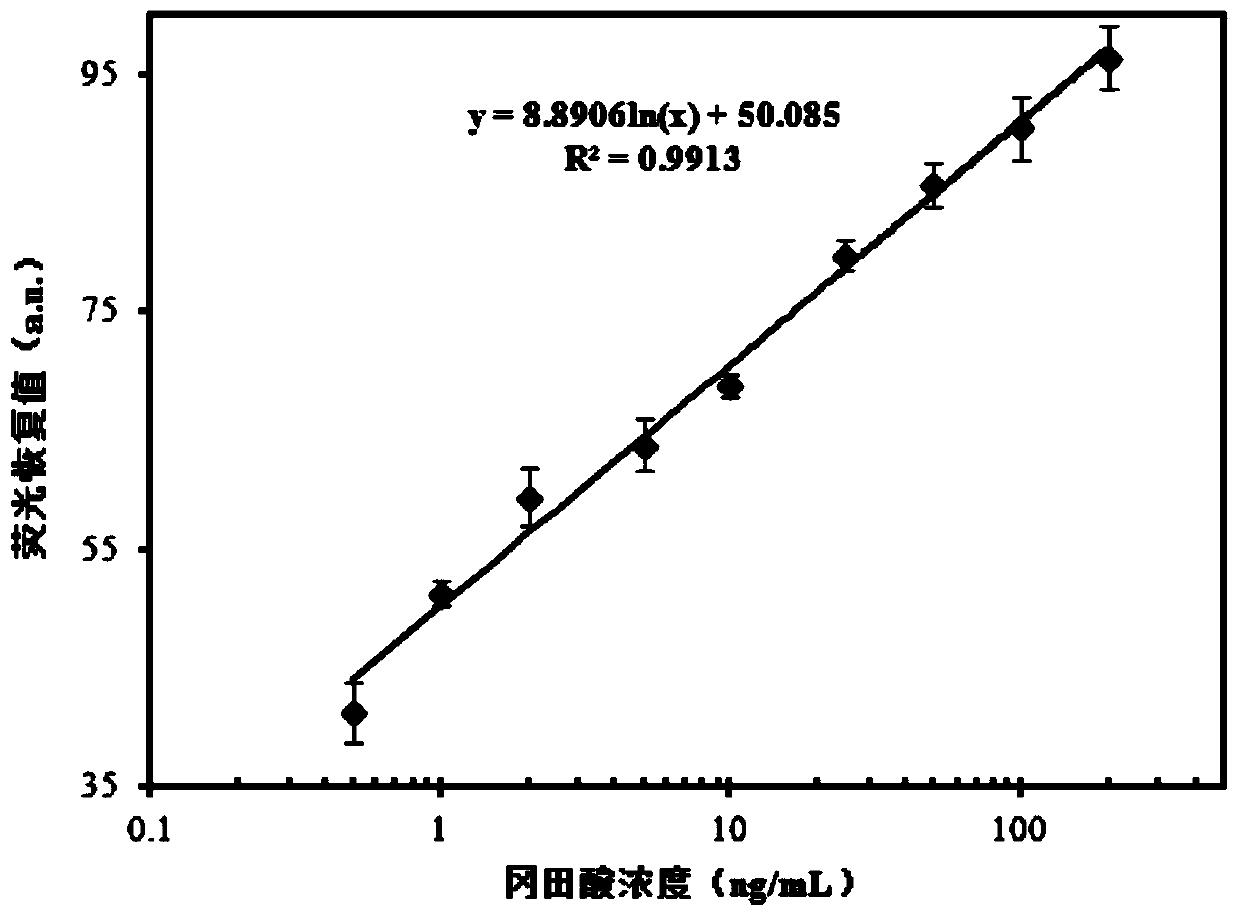 Fluorescent nucleic acid aptamer sensor for detecting okadaic acid, preparation method of fluorescent nucleic acid aptamer sensor and method for detecting okadaic acid by using fluorescent nucleic acid aptamer sensor