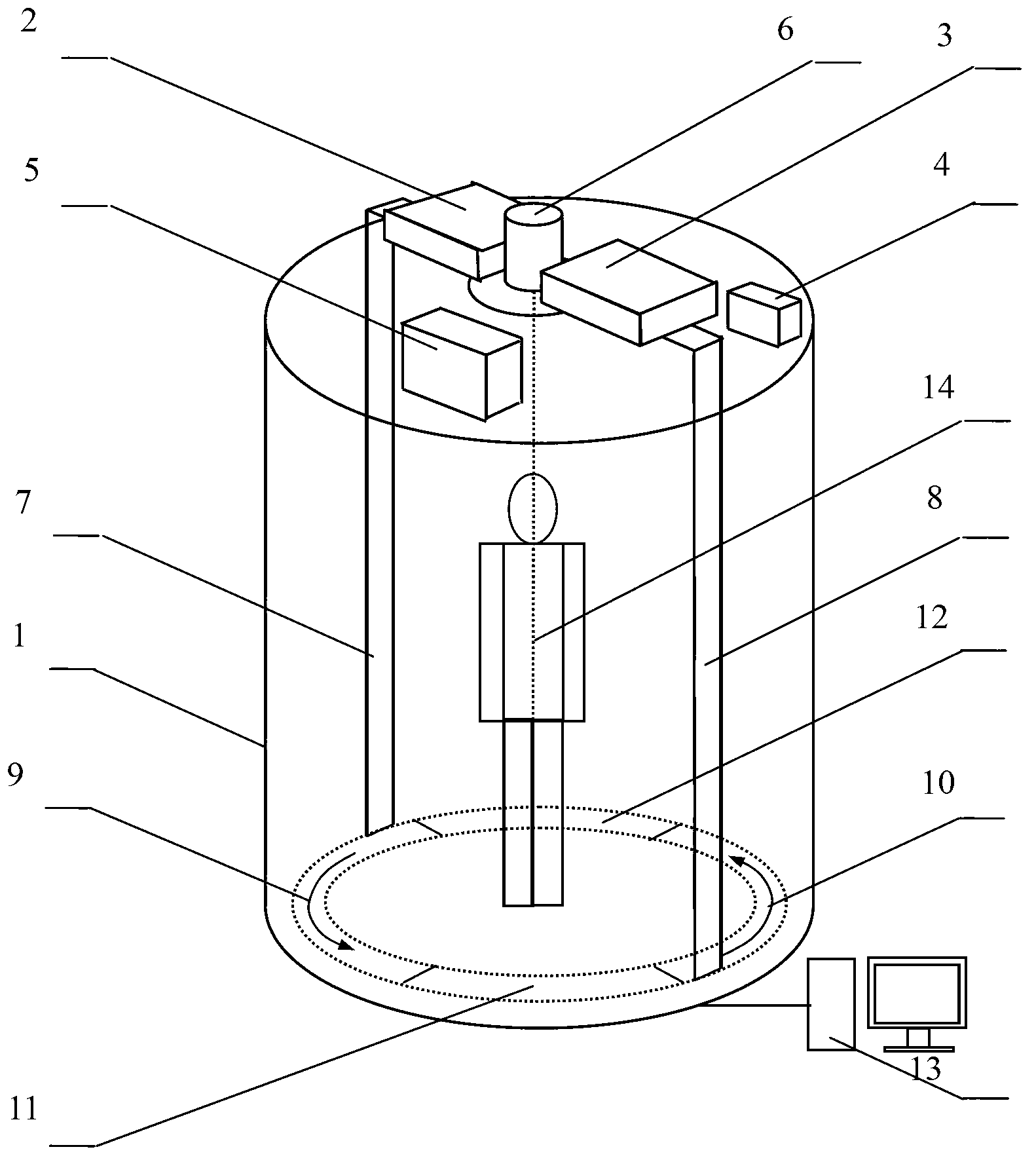 Space-division-technology-based scanning method of human body security check system