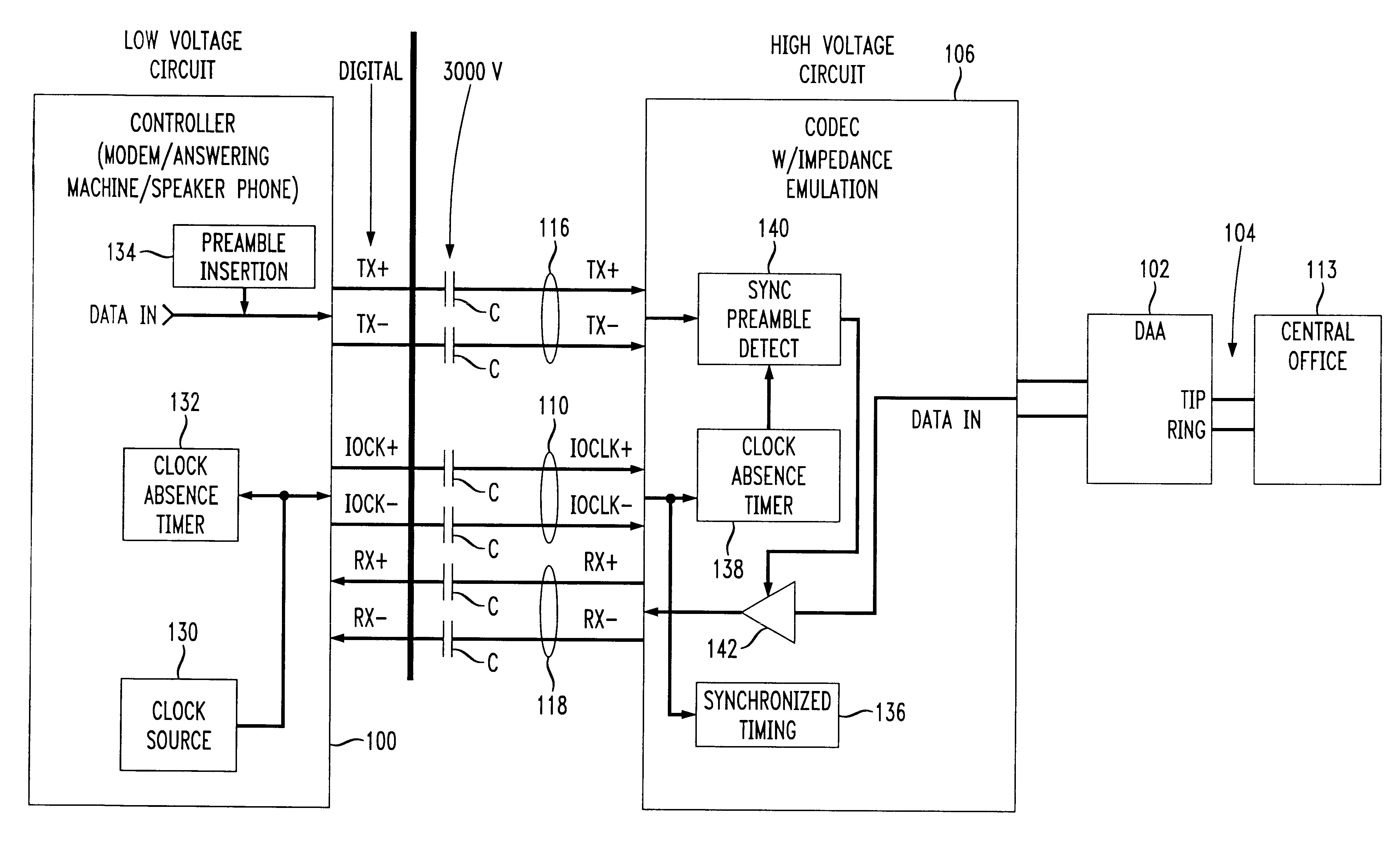 Synchronizing data transfer protocol across high voltage interface