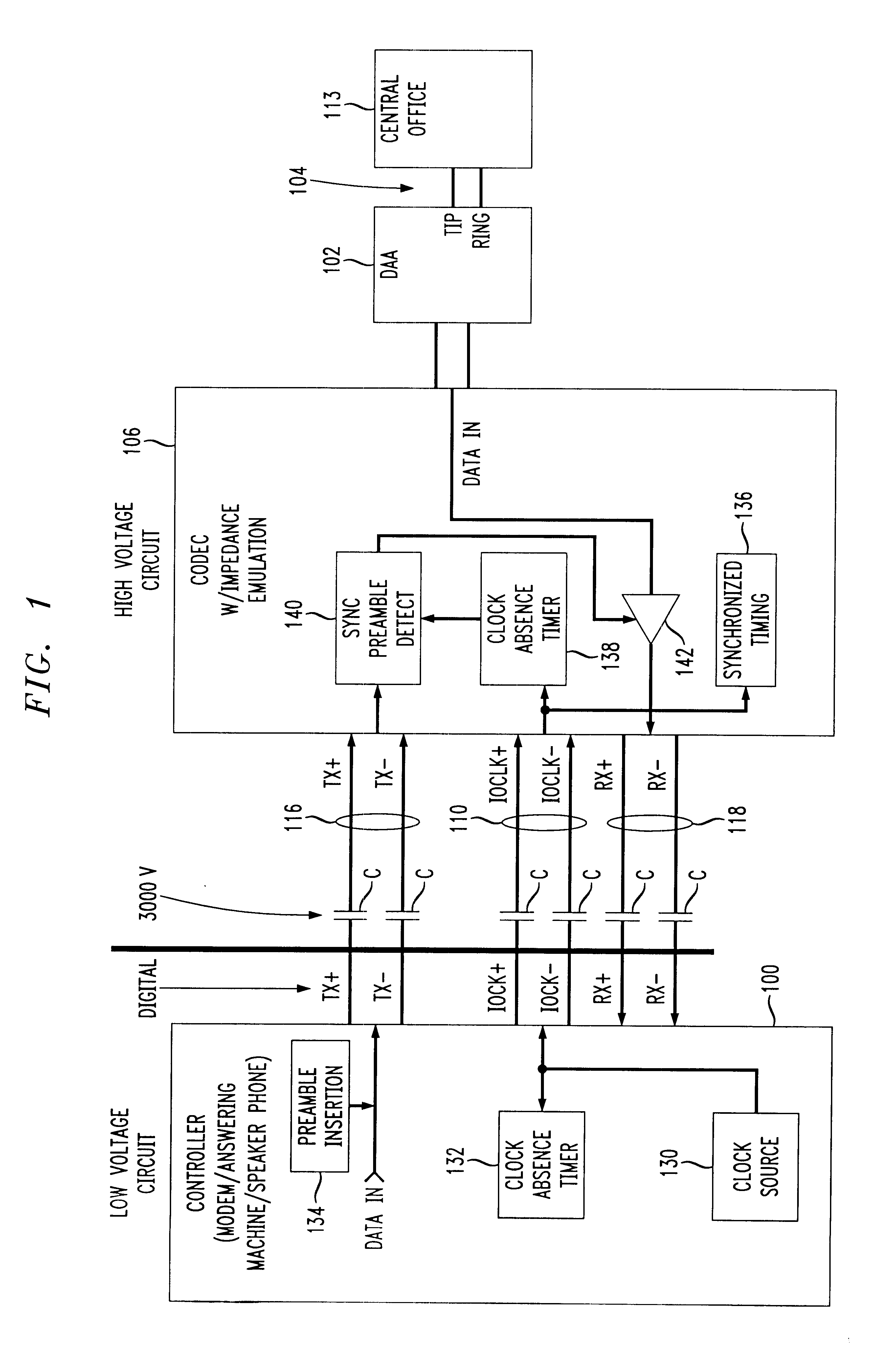 Synchronizing data transfer protocol across high voltage interface