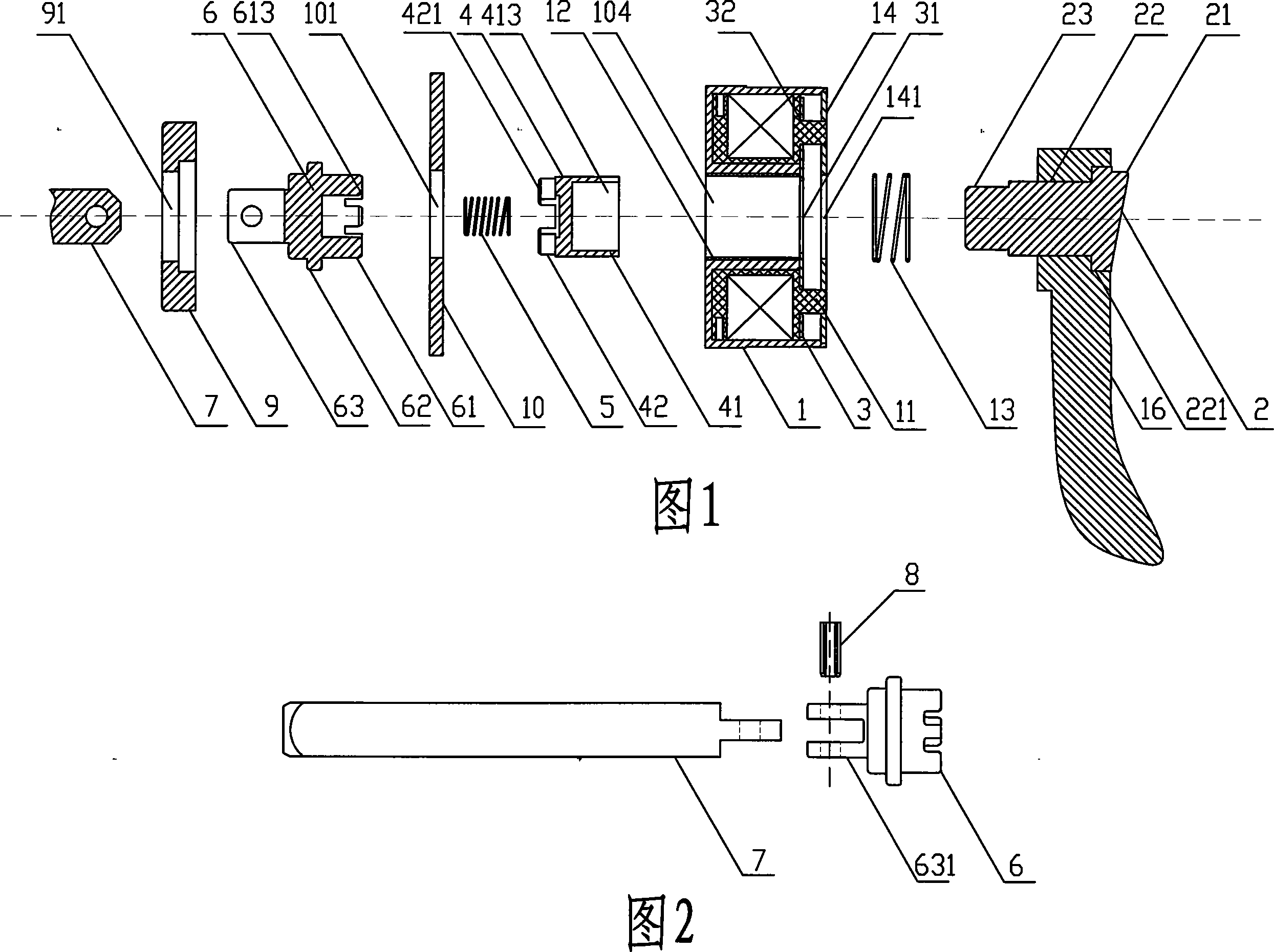 Clutch mechanism of electromagnetic lock