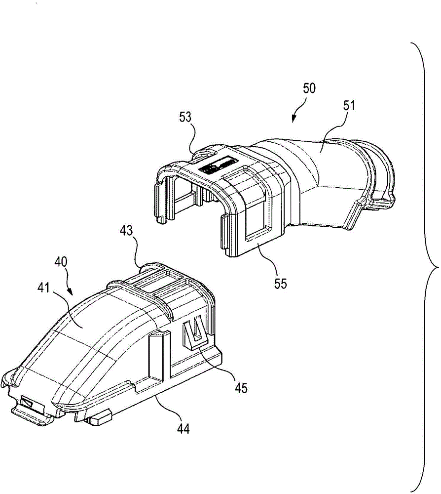 Connector with wire cover