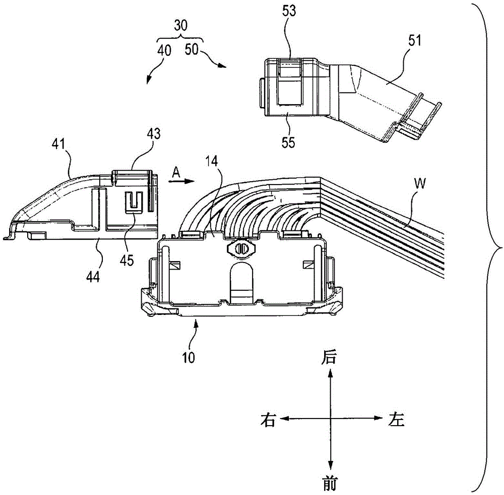 Connector with wire cover