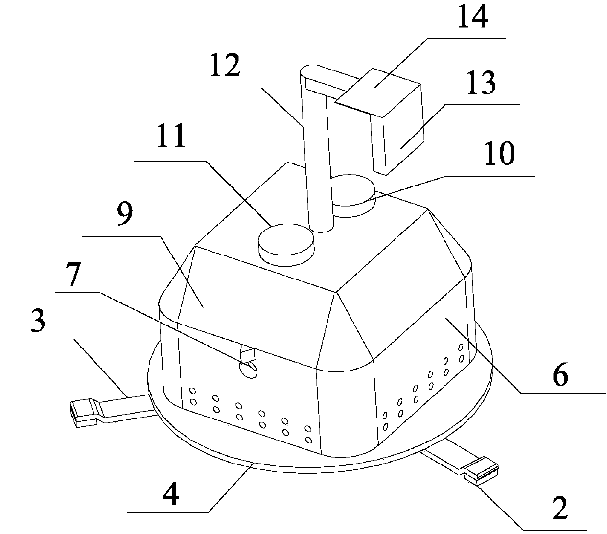 Monitoring device for outer floating roof storage tank floating tray state and outer floating roof storage tank floating tray