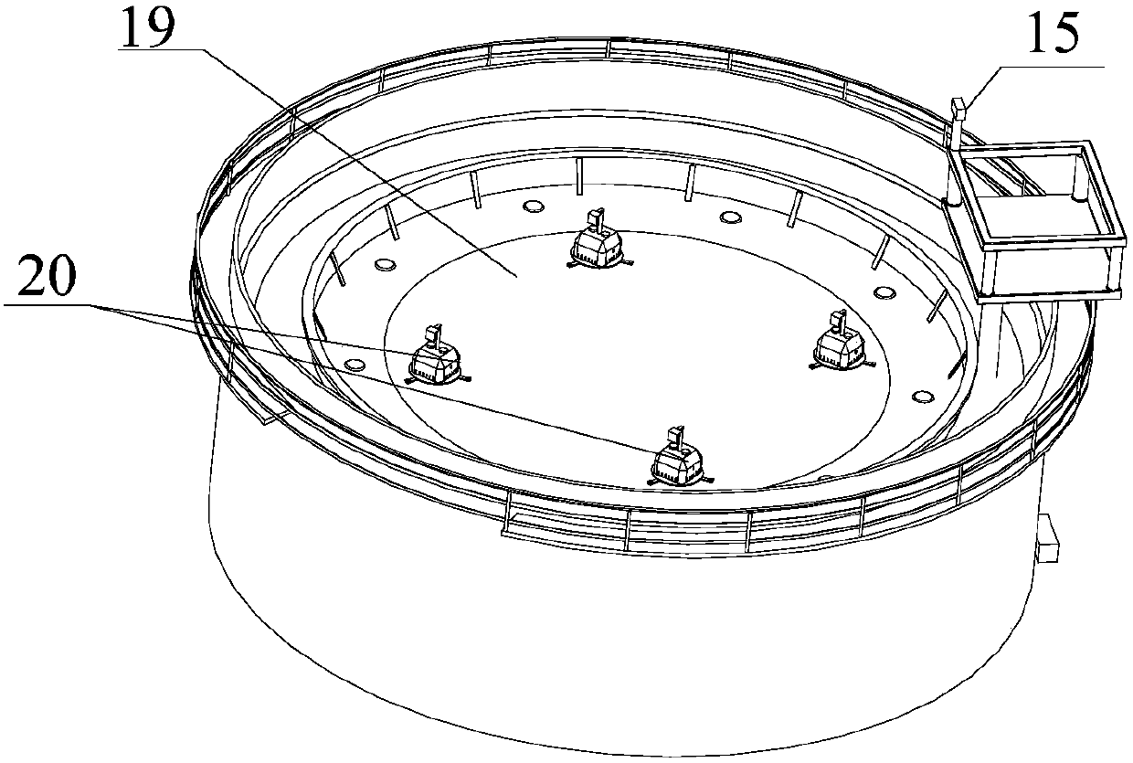 Monitoring device for outer floating roof storage tank floating tray state and outer floating roof storage tank floating tray