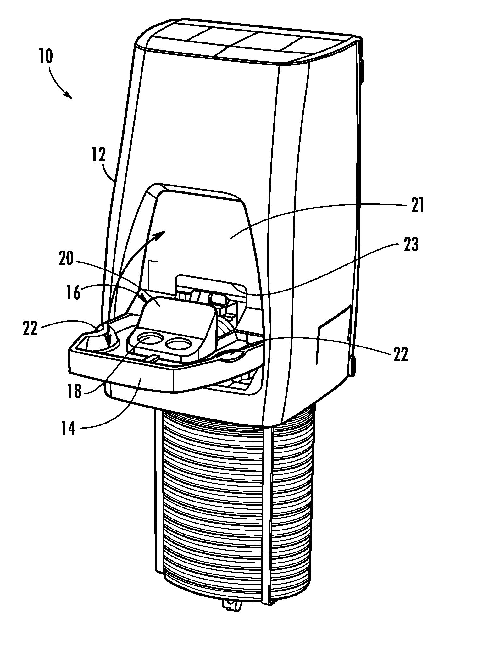 Emergency eyewash station having an integrated head rest