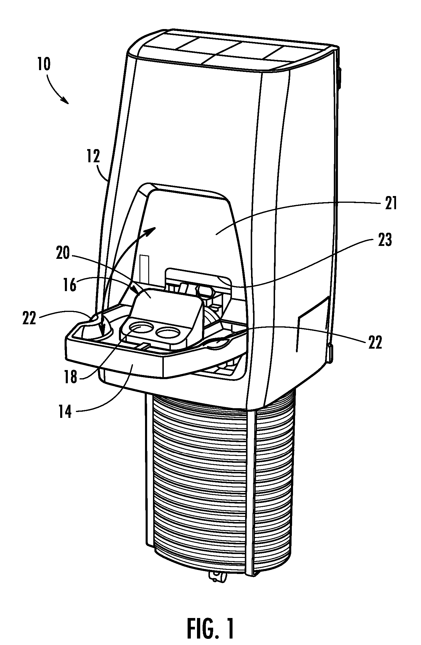 Emergency eyewash station having an integrated head rest