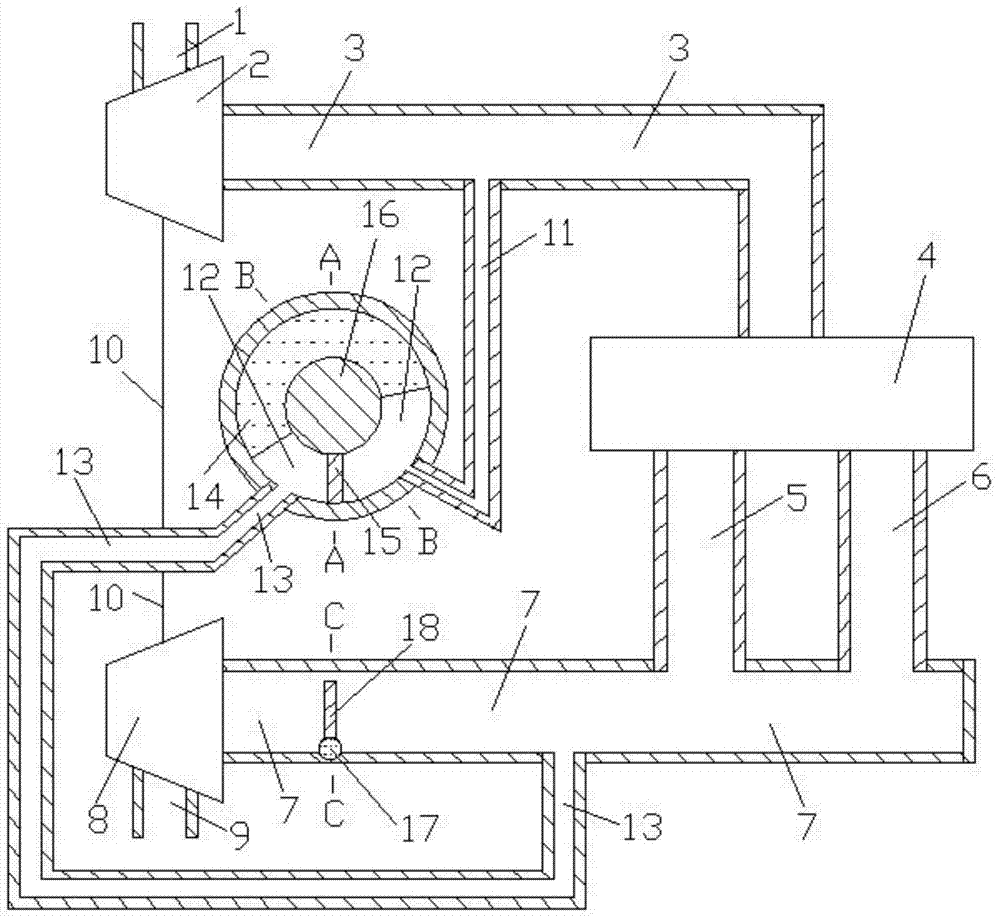 Square tube device with chain