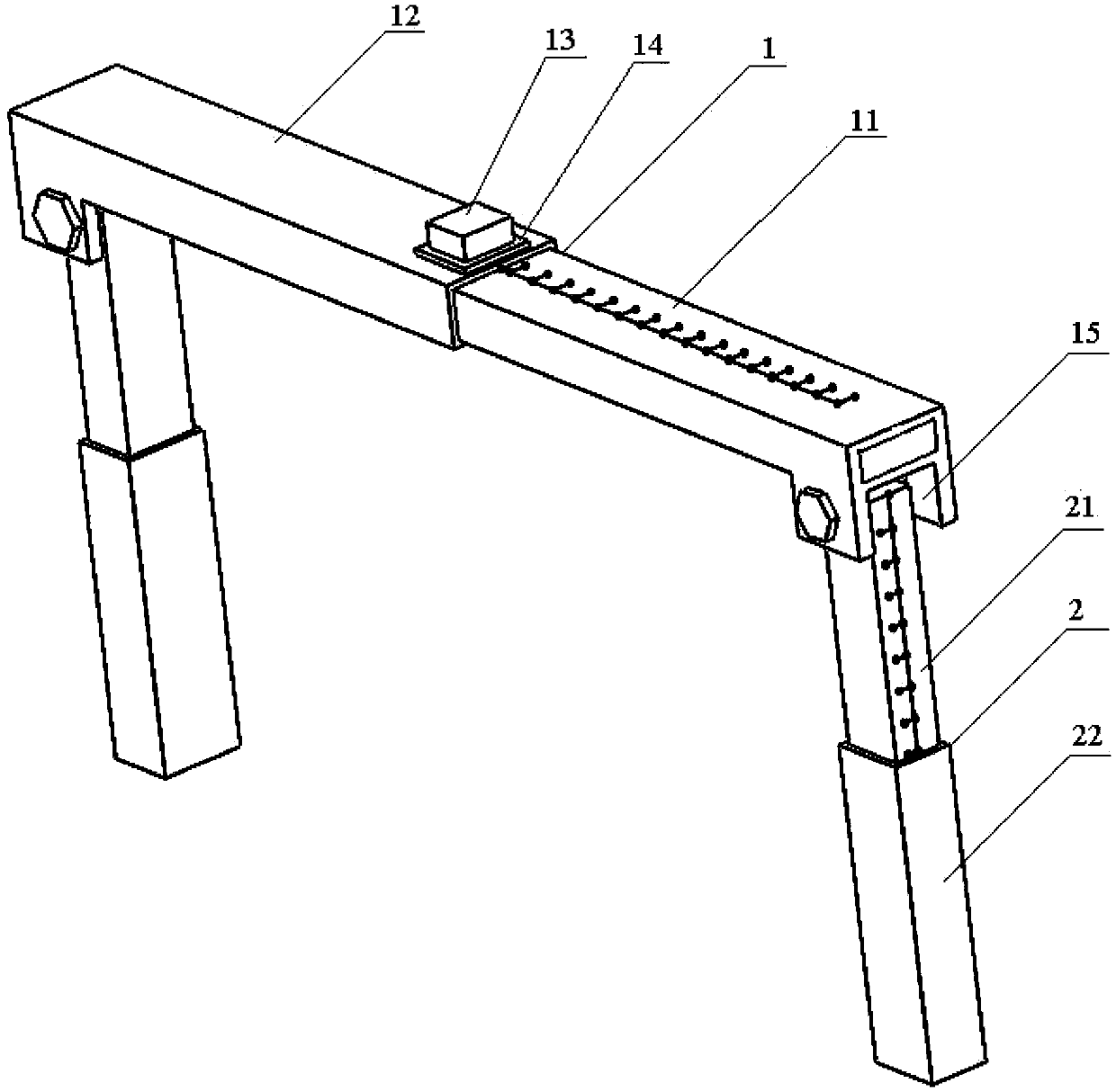 A level used for the construction of transmission line portal poles