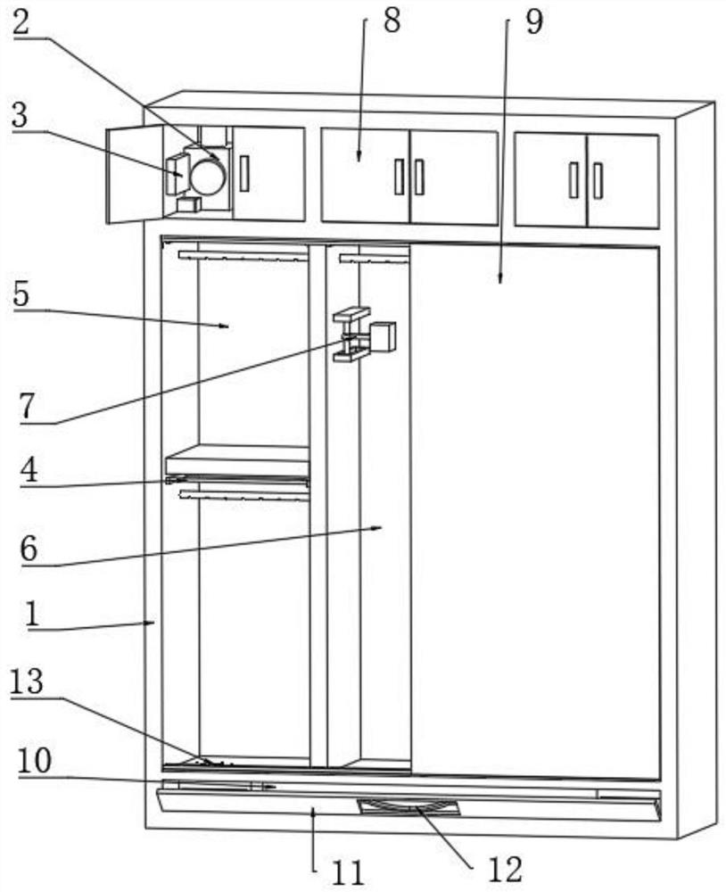 Smart home-based wardrobe with sterilization and dehumidification functions