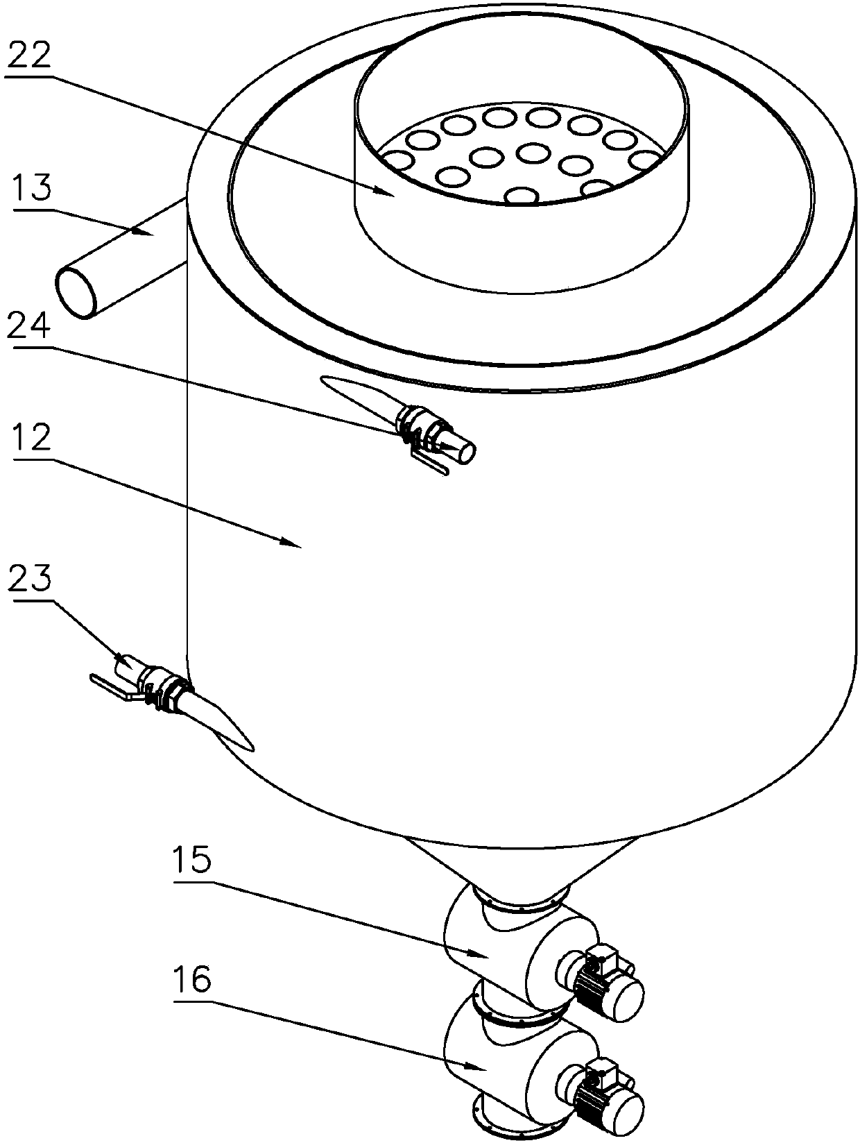 Cyclone-type and bag-type composite dust remover