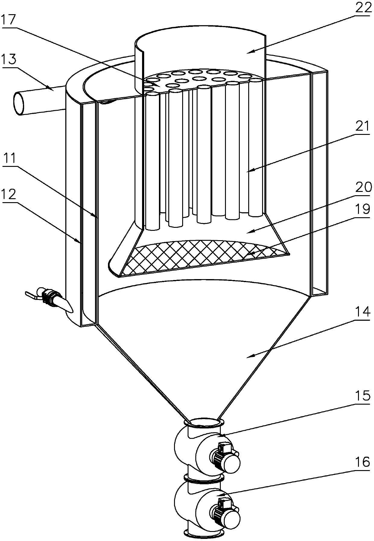 Cyclone-type and bag-type composite dust remover