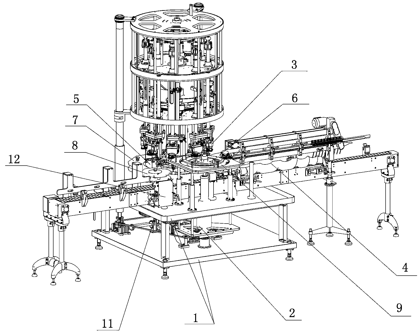 Full-automatic multifunctional cap screwing machine