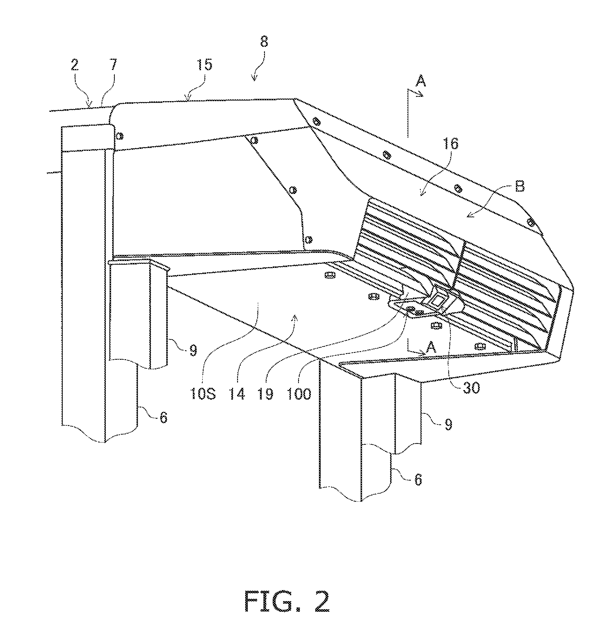 Work vehicle equipped with rear monitoring camera apparatus