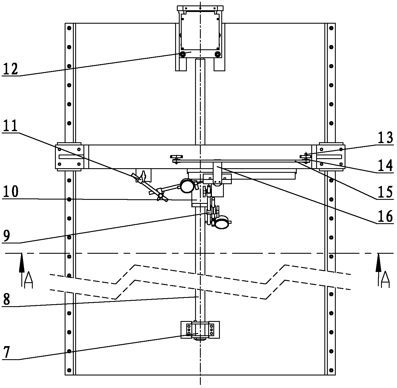 Detection apparatus of long stroke leading screw installation precision and application method thereof