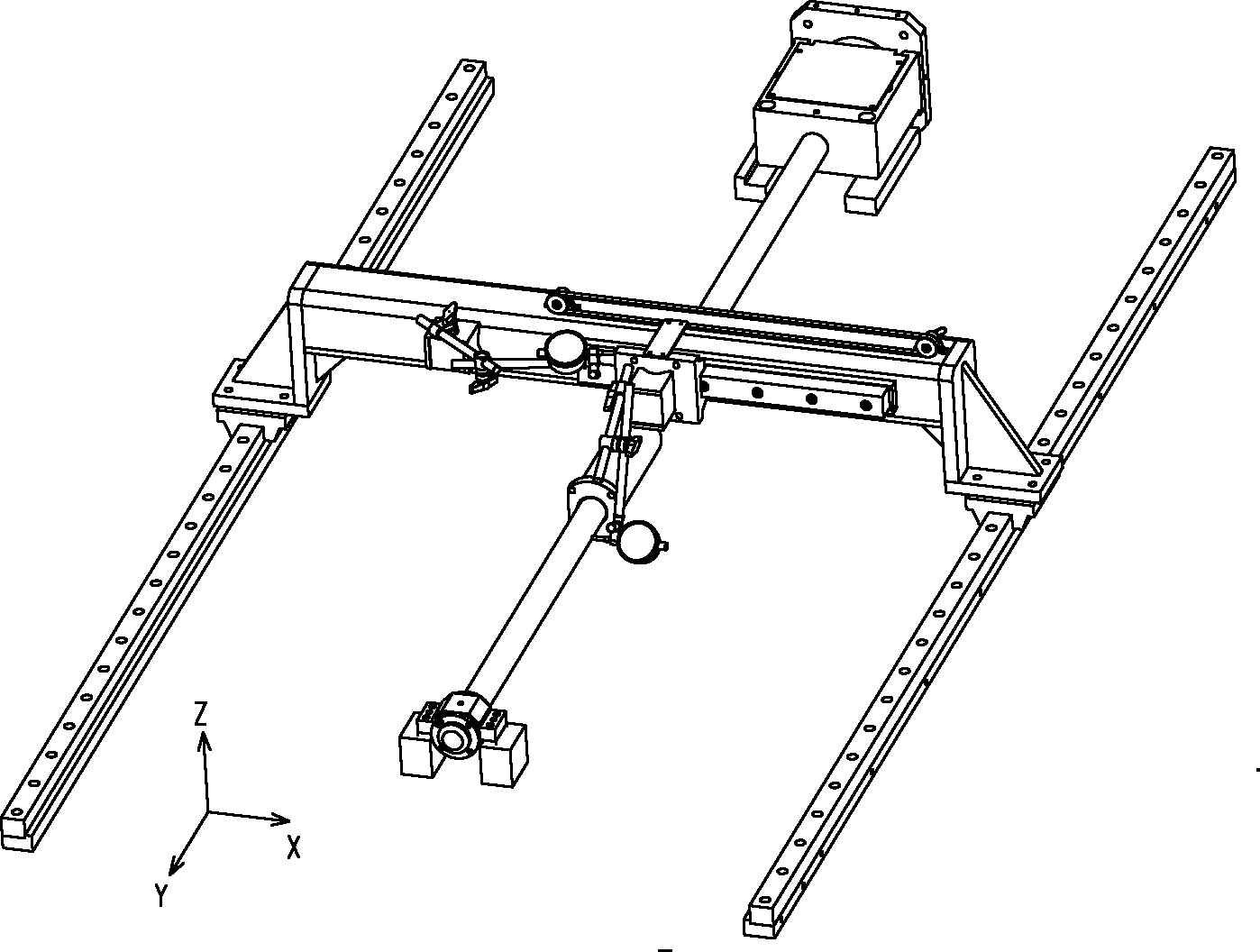 Detection apparatus of long stroke leading screw installation precision and application method thereof