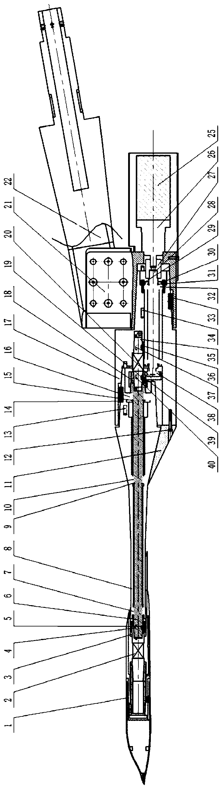 Rolling forced vibration dynamic derivative test device for high-speed flying wing model under large attack angle